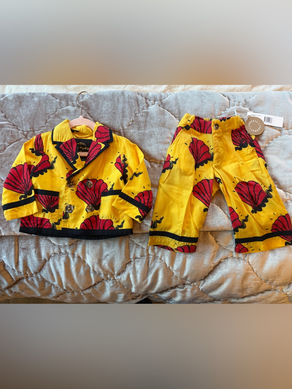 Kids Yellow & Red Printed Pants - Unbranded